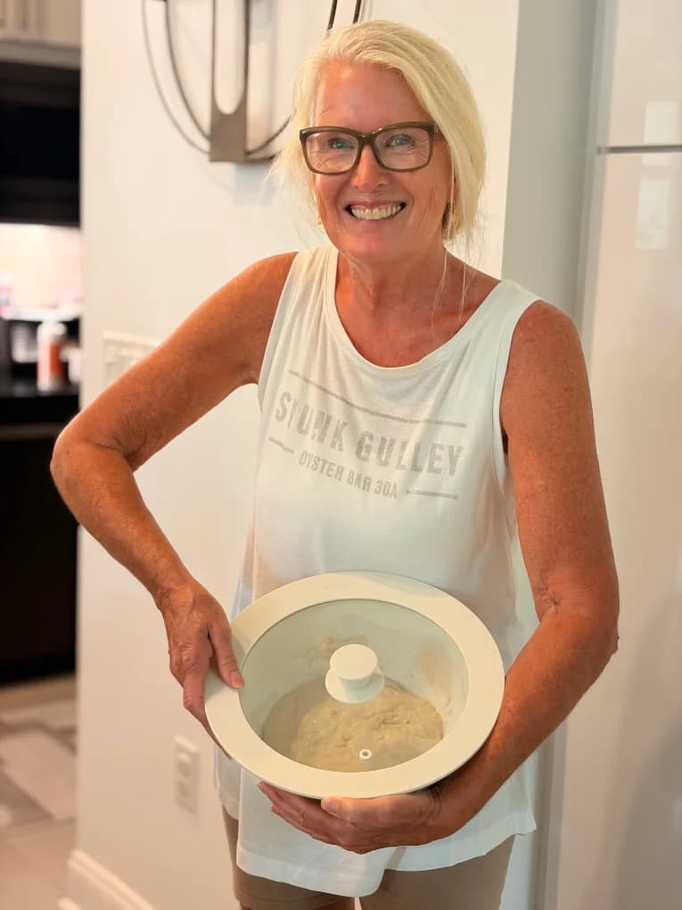 The baker in her kitchen